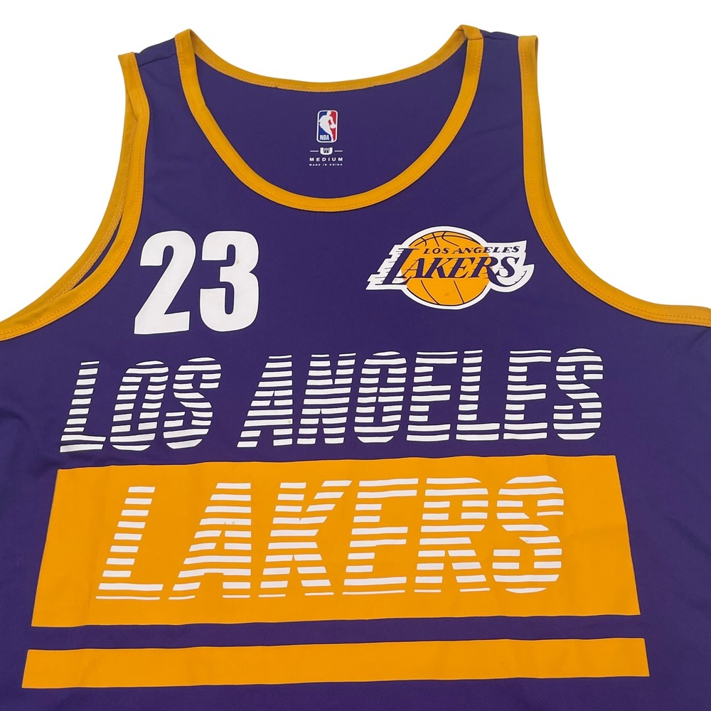 Los Angeles Lakers LeBron James 23 Purple‎ Basketball Jersey Men's Medium NBA